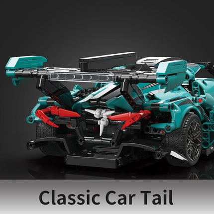 Adults Challenging Racing Car Building Blocks Kit，1:14 1391 Pieces Car Model Building Set DIY Toys for Boys (Green)