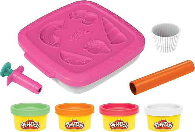 Play-Doh Create ‘n Go Cupcakes Playset, Set with Storage Container, Arts and Crafts Activities, Kids Toys for 3 Year Olds and Up