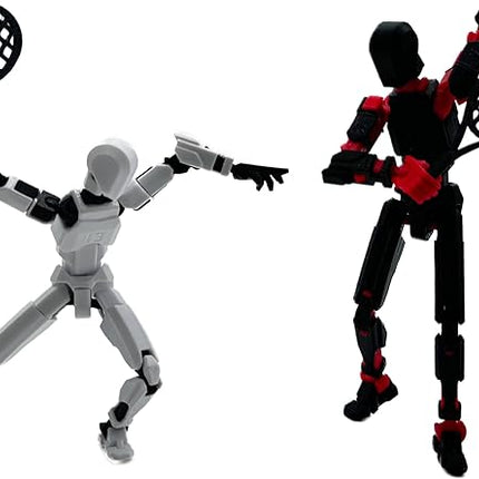 3D Printed 5.54-inch Multi-Jointed Action Figures Dummy13, Full Body Mechanical Movable Toy, Multiple Accessories, Hand Painted Figure, Desk Decoration, Creative Gifts (Sport-set2)