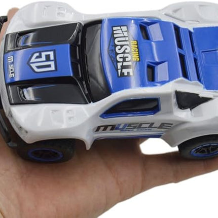 Blomiky 9 MPH High Speed Race RC Car 4WD 1:43 Scale 2.4G 4WD Electric Remote Control Car Vehicle D143 Blue White