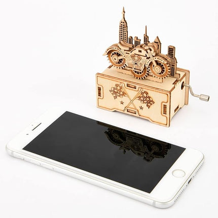 3D Wooden Puzzle Mechanical Model Car Kits Toys for Boys and Girls Assembly Music Model Brain Teaser for Adults and Kids