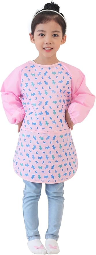Kids Waterproof Art Smock – Long Sleeve Apron for Painting, Baking, Sensory Play (Ages 1–10)
