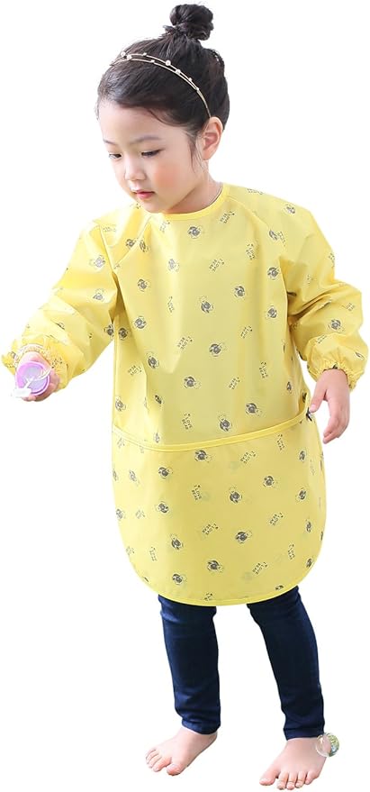Kids Waterproof Art Smock – Long Sleeve Apron for Painting, Baking, Sensory Play (Ages 1–10)