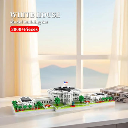 White House Micro Mini Building Blocks Sets Washington DC Architecture Building Kits Famous Landmark Model Toys Gift for Adults Kids Teens 3000 PCS