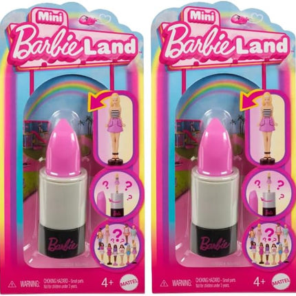 Barbie Mini BarbieLand Fashionistas Dolls, 1.5-inch Dolls in Lipstick Tube, Surprise Reveal (Styles May Vary) - Pack of 2