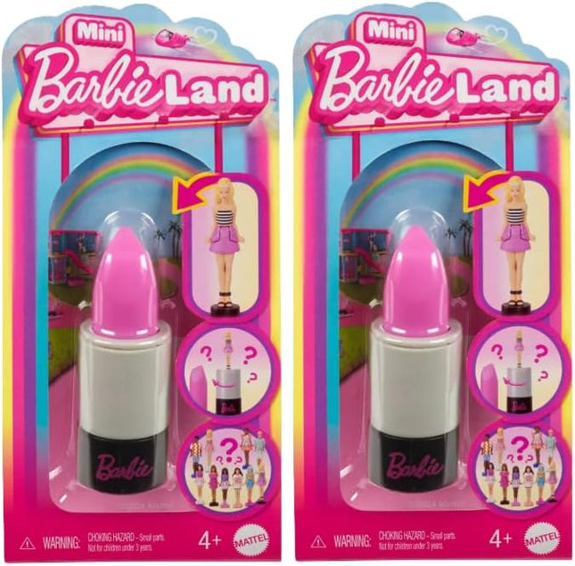 Barbie Mini BarbieLand Fashionistas Dolls, 1.5-inch Dolls in Lipstick Tube, Surprise Reveal (Styles May Vary) - Pack of 2