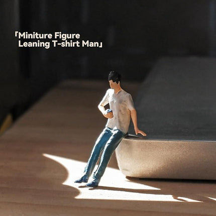 Painted Figure 1:64 Scale Mini Model Trains Architectural Plastic People Figures Leaning Man Figure Model,Suitable for Miniature Scenes(64114B)