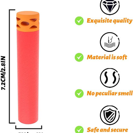 EKIND 100 Pcs Waffles Darts Refill Pack Foam Bullet Compatible for NERF N-Strike Series Blaster (Red)