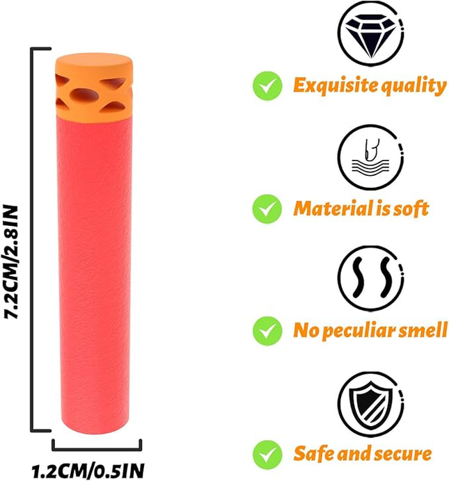 EKIND 100 Pcs Waffles Darts Refill Pack Foam Bullet Compatible for NERF N-Strike Series Blaster (Red)
