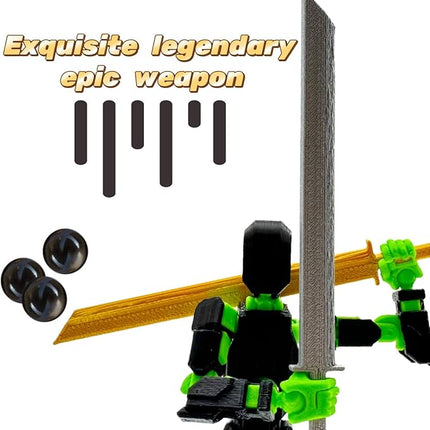 3D Printed 5.54-inch Multi-Jointed Action Figures Dummy13, Full Body Mechanical Movable Toy, Multiple Accessories, Hand Painted Figure, Desk Decoration, Creative Gifts (Z-Set5)