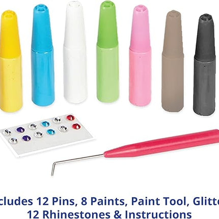 Breyer Horses Paint and Wear Enamel Pins Craft Set | Pins, Paints, Glitter & Rhinestones | Includes 12 Enamel Pins | Model #4240