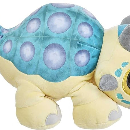 Mattel Jurassic World: Camp Cretaceous Plush Baby Dinosaur Bumpy with Sound, 15-inch Floppy Soft Toy Ankylosaurus with Weighted Feet