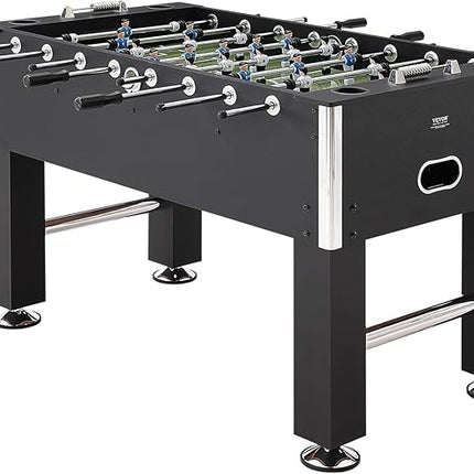 VEVOR Foosball Table, 55 inch Standard Size Foosball Table, Indoor Full Size Foosball Table for Home, Family, and Game Room, Soccer with Foosball Table Set, Includes 4 Balls and 4 Cup Holders, black