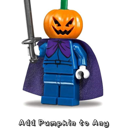LEGO Halloween Minifigure Accessory - Pumpkin with Green Stem Jack O' Lantern 🎃 (4 Pack) With Halloween Display
