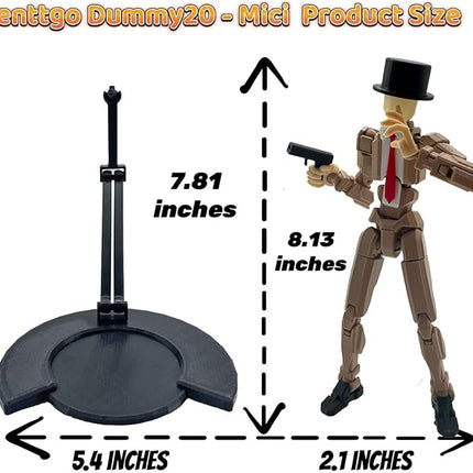 3D Printed 8.13-inch Action Figure Dummy-Mici20, Full Body Mechanical Movable Toy, Multiple Accessories, Desk Decoration (3 HandsType, Bracket, Weapons, Armour) (Apricot)