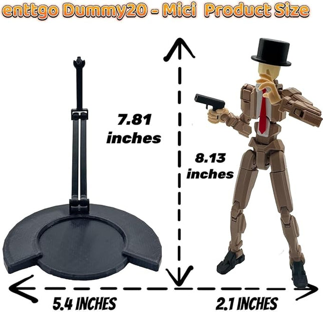 3D Printed 8.13-inch Action Figure Dummy-Mici20, Full Body Mechanical Movable Toy, Multiple Accessories, Desk Decoration (3 HandsType, Bracket, Weapons, Armour) (Apricot)