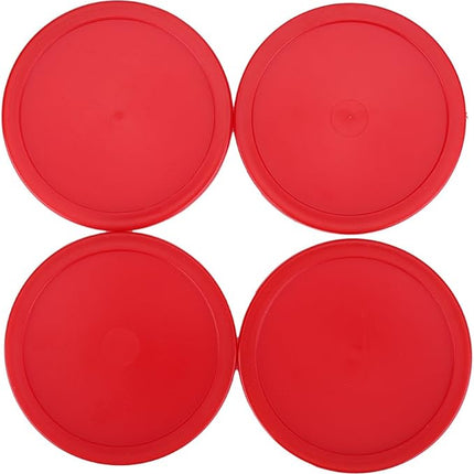 Table Air Hockey Red Pushers and Pucks Set, Plastic Air Hockey Goalies Pushers Pucks Set for Standard Air Hockey Tables
