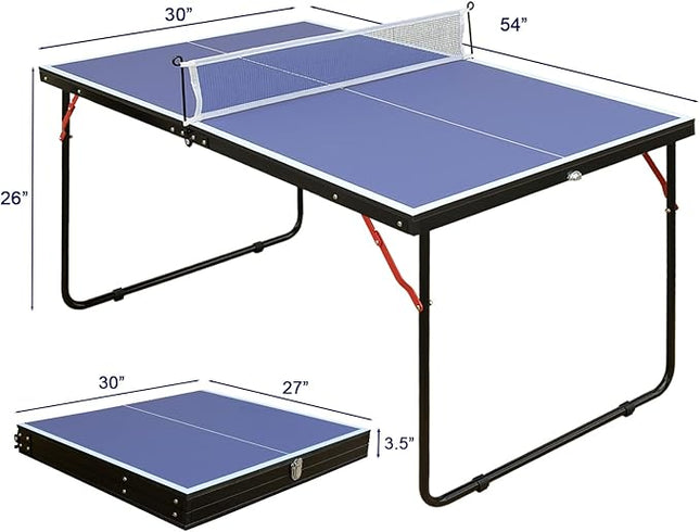 Table Tennis Table Ping-Pong Tables Set - 100 Preassembled Foldable & Portable Ping Pong Family Game Tables for Outdoor Indoor
