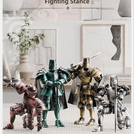 Medieval Action Figures,Knight Armor Action Figure,Multi-Jointed Movable Robot Mannequin T13,Dummy 13 Action Figure(Assembly Required) (C-Red)