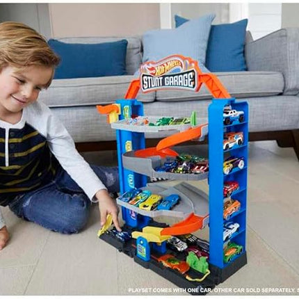 Hot Wheels City Stunt Garage Play Set Gift Idea for Ages 3 to 8 Years Elevator to Upper Levels Connects to Other Sets