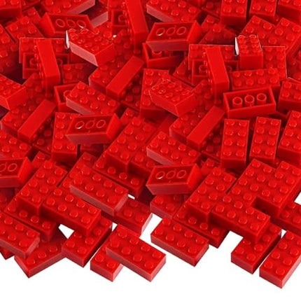 Feleph 320 Pieces 2x4 Red Bricks Parts Building Blocks Classic Creative Play Set Toy Accessories Compatible with 3001 Major Brick Brands (Red)