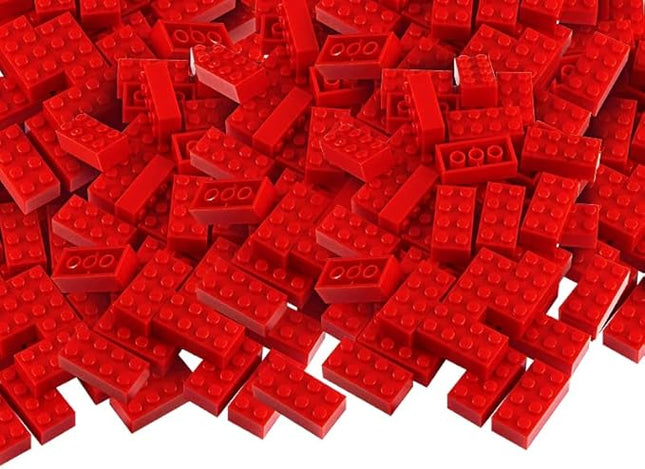 Feleph 320 Pieces 2x4 Red Bricks Parts Building Blocks Classic Creative Play Set Toy Accessories Compatible with 3001 Major Brick Brands (Red)