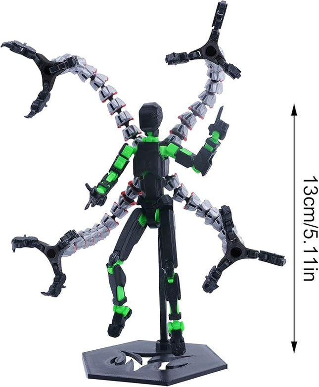 T13 Action Figure (Assembly Completed) Titan 13 Dummy 13 Action Figure Robot 13 Figure 3D Printed Articulated Multi-Jointed Movable Robot Model (Tentacle-GN)