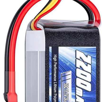 Zeee 3S 2200mAh Shorty Pack Lipo Battery 11.1V 50C Battery with T Connector for RC Car Truck Vehicles RC Boat RC Drone Airplane Quadcopter Helicopter FPV RC Hobby Models