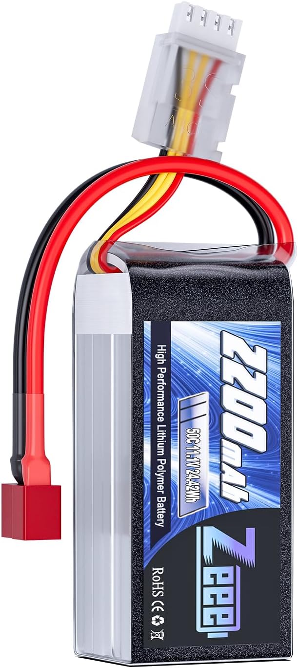 Zeee 3S 2200mAh Shorty Pack Lipo Battery 11.1V 50C Battery with T Connector for RC Car Truck Vehicles RC Boat RC Drone Airplane Quadcopter Helicopter FPV RC Hobby Models