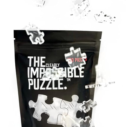 The Clearly Impossible Puzzle ® 100 Pieces - Clear Difficult Jigsaw Puzzle - False Edge Pieces - Clear Hard Puzzle - 100 Piece