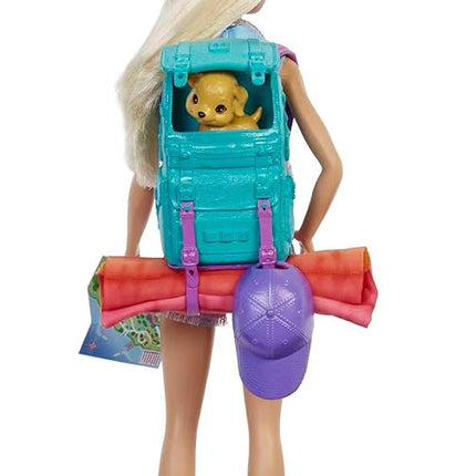 Barbie Doll and Accessories, It Takes Two “Malibu” Camping Doll with Pet Puppy and 10+ Accessories