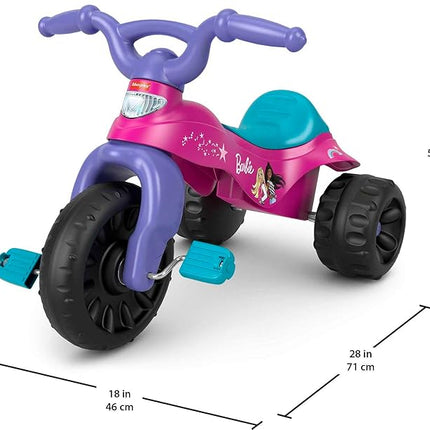 Fisher-Price Toddler Tricycle Barbie Tough Trike, Toy Bike with Handlebar Grips & Storage for Outdoor Play Kids Ages 2+ Years (Amazon Exclusive)