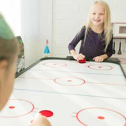 2 Red Air Hockey Pushers and 2 Red Pucks, Mini Air Hockey Pushers and Air Hockey Pucks Great Goal Handles Pushers Goal Handles Paddles Replacement Accessories (76mm)