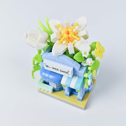 Lilies Mini Flower Shop Building Toy Street City Store View Micro House Toys Festival Blocks Set for Home Decor Gifts