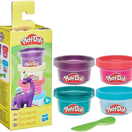 Hasbro Play-Doh Dino Mini Color 4-Pack of Modeling Compound with Glitter and Metallic Colors, 1-Ounce Cans, Non-Toxic