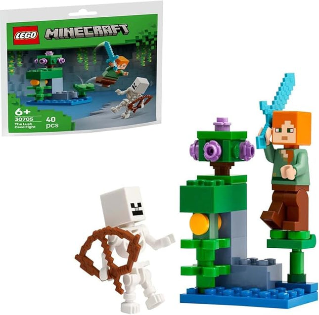 LEGO Minecraft Alex and Skeleton Cave Mini Set LEGO Minecraft The Lush Cave Fight 30705