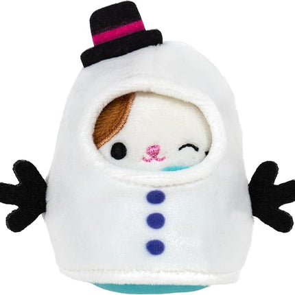Squishville by Original Squishmallows Ski Chalet - Includes Four 2-Inch Skis, Snowboard, Snowman, Chair, Bed, and Playscene with Ski Slope - Amazon Exclusive