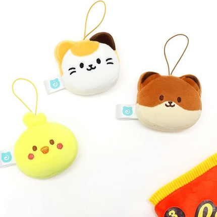 Anirollz x Hershey Reeses Snack Bag Mini Plush Set – Kawaii Collectible Plush Toys – 3-Color Kittiroll, Brown Foxiroll & Chickiroll
