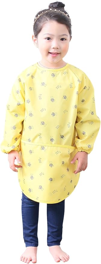 Kids Waterproof Art Smock – Long Sleeve Apron for Painting, Baking, Sensory Play (Ages 1–10)