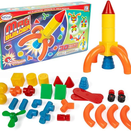 POPULAR PLAYTHINGS 18302 Mag Builder Magnetic Building Toy for Kids with 30 Colorful Pieces