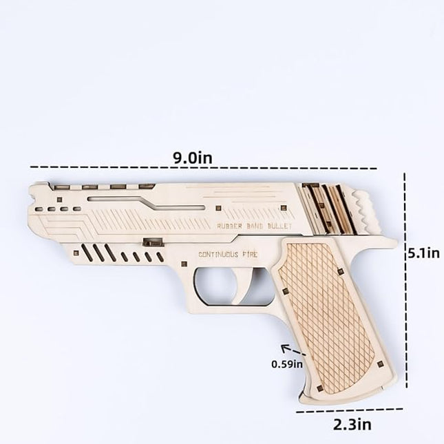 Gun Shape 3D Wooden Puzzle Model Building Kit Rubber Band Gun Toy DIY Brain Tearer Birthday Gift 3D Puzzle