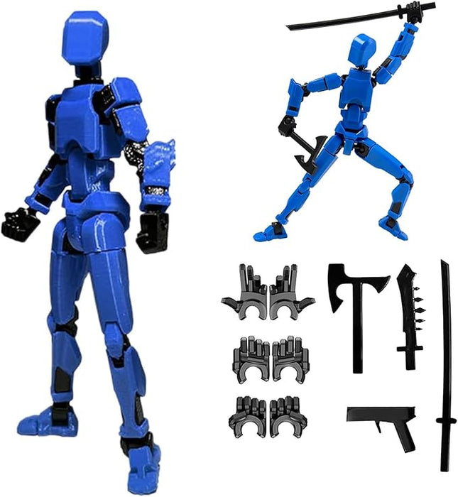 Assembly Completed 2025 New Titan 13 Action Figure,Lucky Robot 13 Action Figures 3D Printed Multi Jointed Movable Figure,Nova 13 Action Figure for Collectors Desktop Decorations (Blue 1PC)