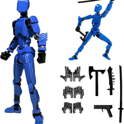 Assembly Completed Titan 13 Action Figure Set,Titan 13 Robot Action Figures 3D Printed Multi Jointed Movable,Nova 13 Action Figure,Decorations for Action Figures (Blue,1pc)