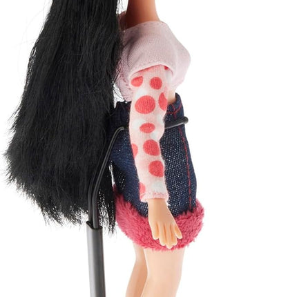 Plymor DSP-5125B Black Adjustable Doll Stand, fits 10, 11, and 12 inch Slim Waist Dolls, Waist is 1.125" - 1.5" wide, 3.25" - 4" around, Pack of 24