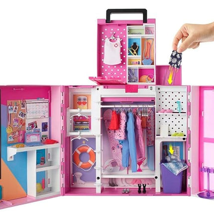 Barbie Dream Closet Playset with 35+ Doll Clothes & Accessories, Includes 5 Complete Looks, Pop-Up Second Level, Mirror & Laundry Chute