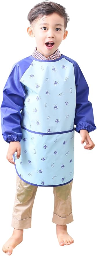 Kids Waterproof Art Smock – Long Sleeve Apron for Painting, Baking, Sensory Play (Ages 1–10)