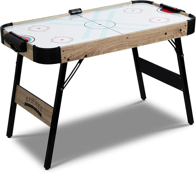 Foldable Air Hockey Table, 48" Indoor Air Hockey Arcade Table Gaming Set with 2 Pucks, 2 Pushers, Electronic Score Systems for Adults and Kids, Home Game Room, Family Recreation