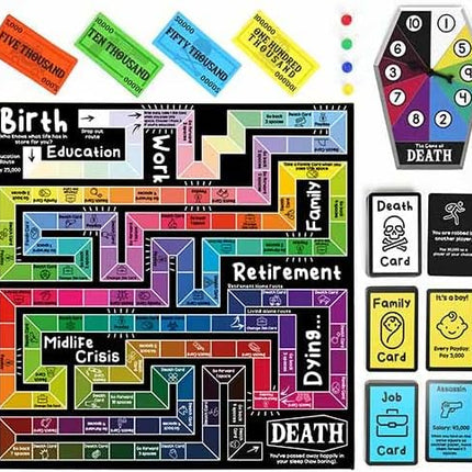 Gift Republic Game of Death – Live Fast, Die Young | Dark Humour Adult Party Board Game | Outrageous Survival Challenge for 2- Players | Mature Content