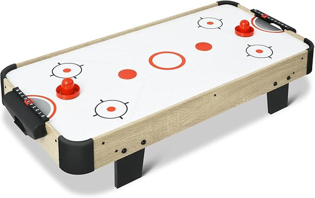 Table Top Air Hockey Table for Kids, 32” Mini Tabletop Air Hockey Game w/Electric Motor Fan, 2 Pushers and 2 Air Hockey Pucks, Great for Playing on The Floor, Tabletop