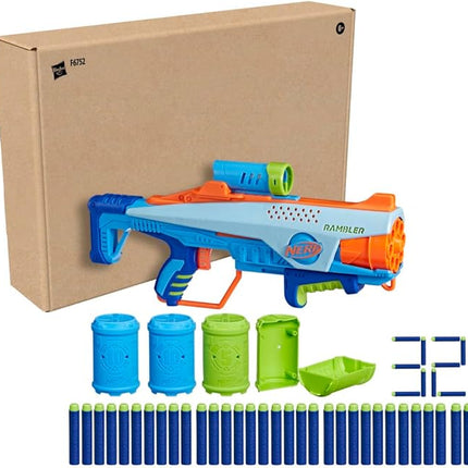 Elite Junior Rookie Pack, Easy Play Toy Foam Blaster, 32 Nerf Elite Darts, 4 Targets, Nerf Blasters for Kids Outdoor Games, Ages 6 & Up (Amazon Exclusive)